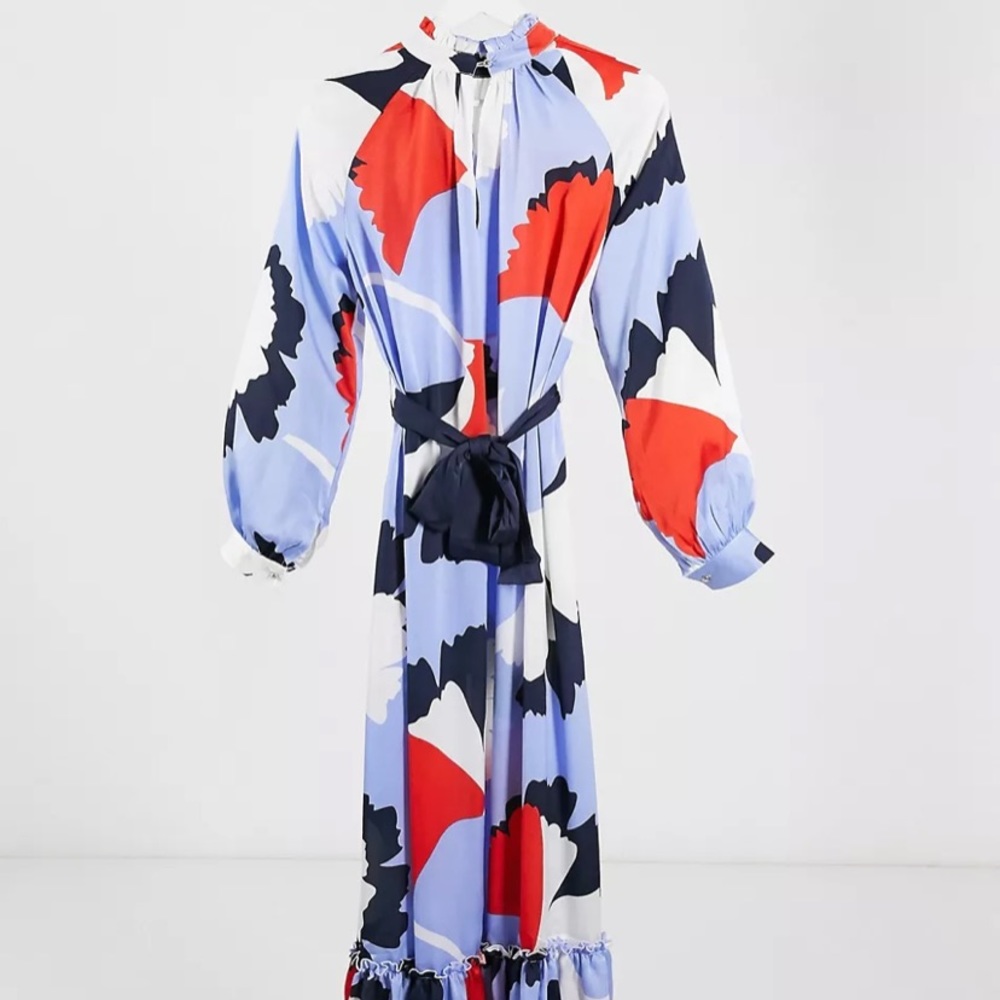 Liquorish ruffle hem maxi dress NWT